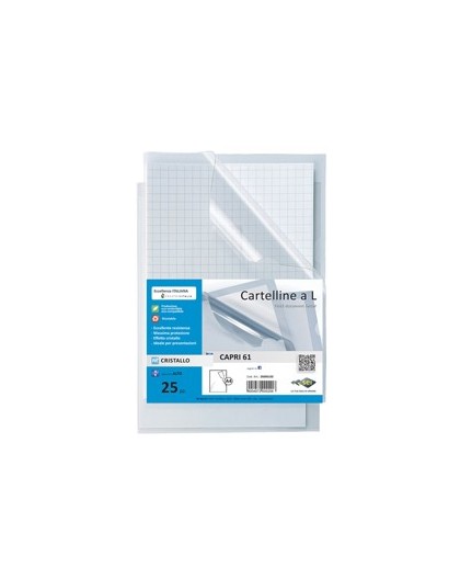 25 CARTELLINE A L 21X29,7 CAPRI 61 PVC CRISTALLO 11/100M SEI