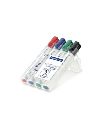 BUSTA 4 PENNARELLI LUMOCOLOR 351 STAEDTLER PER LAVAGNE CANCELLABILI