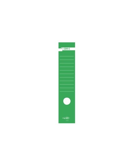 Busta 10 copridorso CDR-C carta adesiva verde 7x34,5cm SEI ROTA
