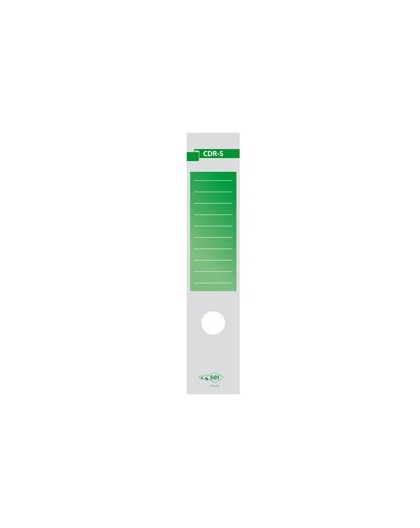 Busta 10 copridorso CDR-S carta adesiva verde 7x34,5cm SEI ROTA