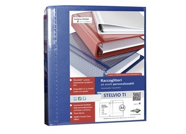 Raccoglitore STELVIO TI 50 A4 4D 22x30cm blu personalizzabile SEI ROTA