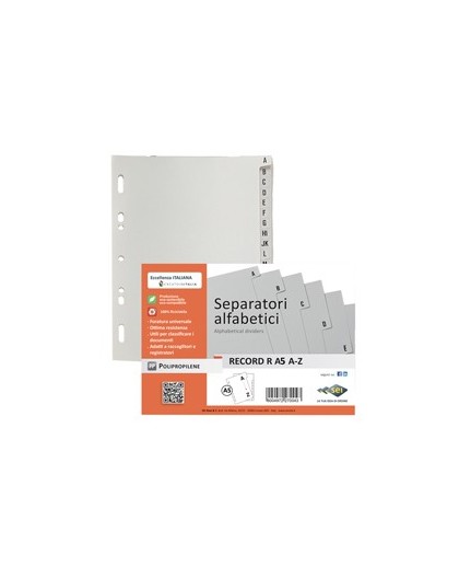 SEPARATORE ALFABETICO A-Z PPL 15X21 RECORD RA5A-Z SEI ROTA