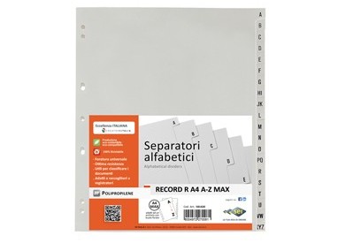 SEPARATORE ALFABETICO A-Z 21X29,7 RECORD RA4A-Z SEI ROTA