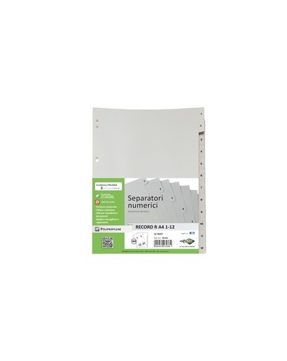 SEPARATORE NUMERICO 1-12 PPL 21X29,7 RECORD RA4 1-12 SEI