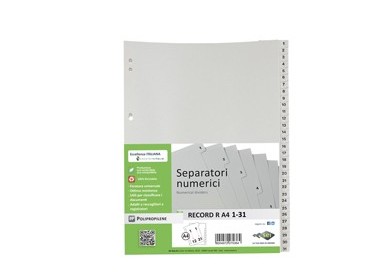 SEPARATORE NUMERICO 1-31 PPL 21X29,7 RECORD RA4 1-31 SEI