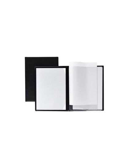 PORTA MENU M in PVC 18X24CM 2+2 TASCHE NERO