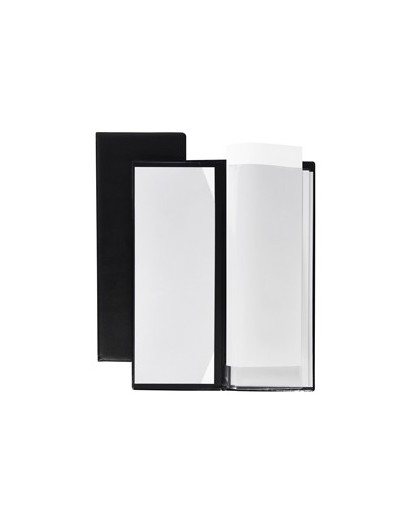 PORTA MENU L in PVC 11x31CM 2+2 TASCHE NERO