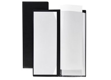 PORTA MENU L in PVC 11x31CM 2+2 TASCHE NERO