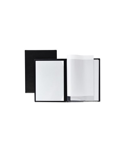 PORTA MENU G in PVC 2+2 TASCHE NERO 22X30CM (A4)