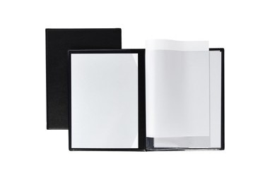 PORTA MENU G in PVC 2+2 TASCHE NERO 22X30CM (A4)