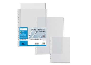 25 BUSTE FORATE 23X33-15 ERCOLE PVC SEI ROTA