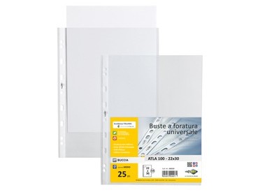 25 buste forate ATLA 100 BA medio 22x30cm SEI ROTA