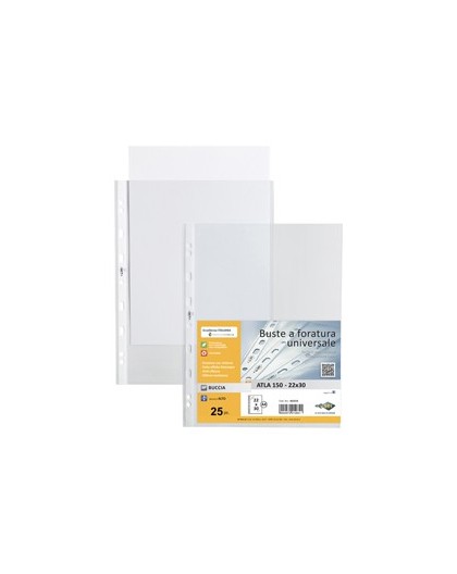 25 buste forate ATLA 150 BA 22x30cm pesanti SEI ROTA