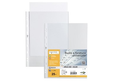 25 buste forate ATLA 150 BA 22x30cm pesanti SEI ROTA