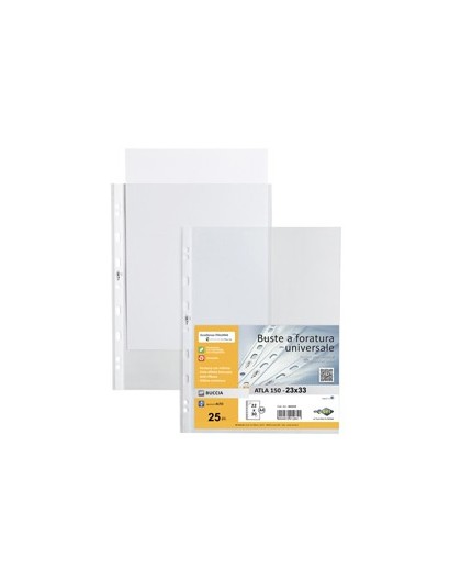 25 buste forate ATLA 150 BA 23x33cm pesanti SEI ROTA