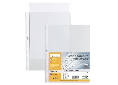 25 buste forate ATLA 150 BA 23x33cm pesanti SEI ROTA