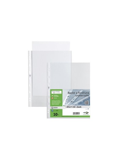 10 buste forate ATLA T 150 25x35cm liscio SEI ROTA