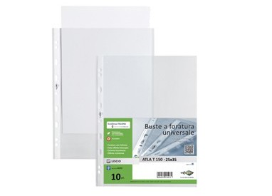 10 buste forate ATLA T 150 25x35cm liscio SEI ROTA
