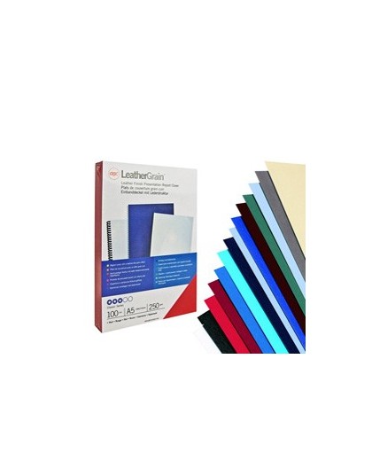 100 COPERTINE LEATHERGRAIN 250GR A4 VERDE SCURO GOFFRATO