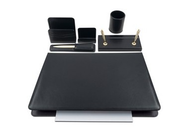 SERVIZIO SCRITTOIO CLASSIC NERO IN SIMILPELLE (6 COMPONENTI) City Time