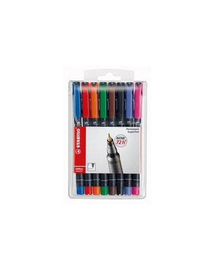 BUSTA 8 PENNARELLI STABILO OHPEN 841 PERMANENTE SUPERFINE