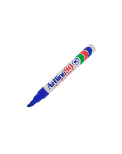 Marcatore artline A 90 permanente punta scalpello blu