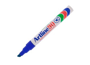 Marcatore artline A 90 permanente punta scalpello blu