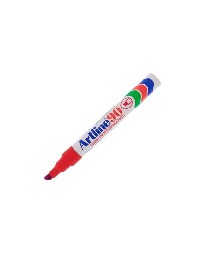 Marcatore artline A 90 permanente punta scalpello rosso