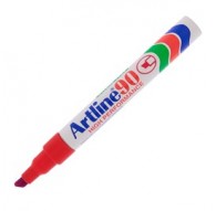 Marcatore artline A 90 permanente punta scalpello rosso