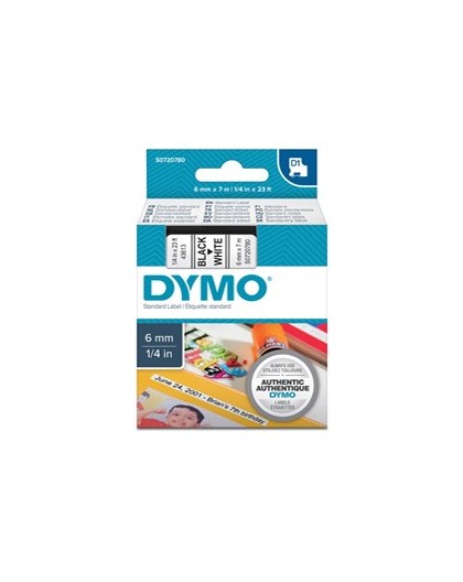 NASTRO DYMO TIPO D1 (6MMX7MT) NERO/BIANCO 436130