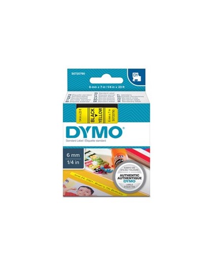 NASTRO DYMO TIPO D1 (6MMX7MT) NERO/GIALLO 436180