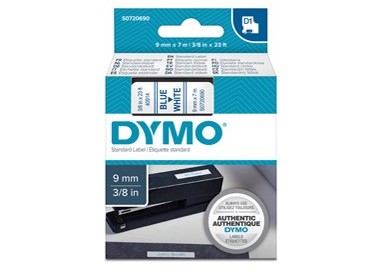 NASTRO DYMO TIPO D1 (9MMX7M) BLU/BIANCO 409140