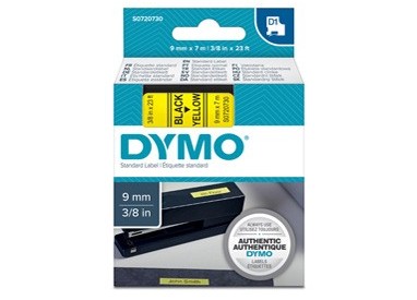 NASTRO DYMO TIPO D1 (9MMX7M) NERO/GIALLO 409180