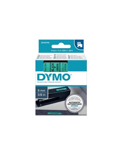 NASTRO DYMO TIPO D1 (9MMX7M) NERO/VERDE 409190
