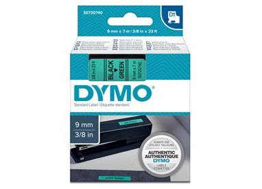 NASTRO DYMO TIPO D1 (9MMX7M) NERO/VERDE 409190
