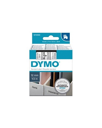 NASTRO DYMO TIPO D1 (12MMX7M) NERO/TRASPARENTE 450100
