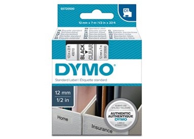 NASTRO DYMO TIPO D1 (12MMX7M) NERO/TRASPARENTE 450100