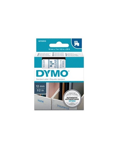 NASTRO DYMO TIPO D1 (12MMX7M) BLU/TRASPARENTE 450110