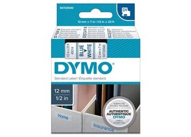 NASTRO DYMO TIPO D1 (12MMX7M) BLU/BIANCO 450140