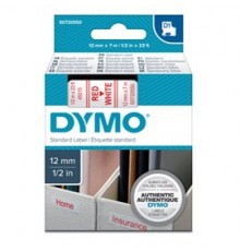 NASTRO DYMO TIPO D1 (12MMX7M) ROSSO/BIANCO 450150