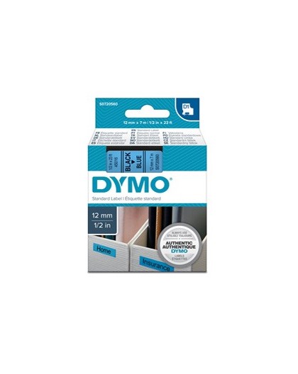NASTRO DYMO TIPO D1 (12MMX7M) NERO/BLU 450160