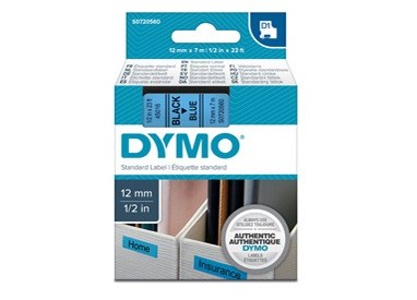 NASTRO DYMO TIPO D1 (12MMX7M) NERO/BLU 450160