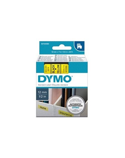 NASTRO DYMO TIPO D1 (12MMX7M) NERO/GIALLO 450180