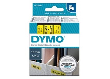 NASTRO DYMO TIPO D1 (12MMX7M) NERO/GIALLO 450180