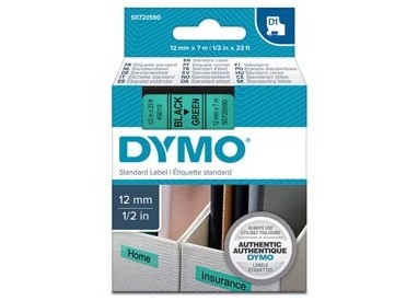 NASTRO DYMO TIPO D1 (12MMX7M) NERO/VERDE 450190