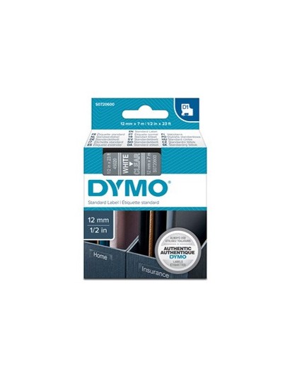 NASTRO DYMO TIPO D1 (12MMX7M) BIANCO/TRASPARENTE 450200