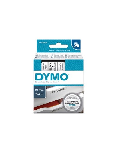 NASTRO DYMO TIPO D1 (19MMX7MT) NERO/TRASPARENTE 458000