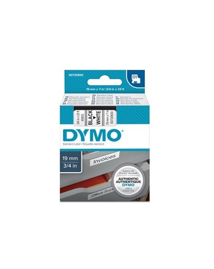 NASTRO DYMO TIPO D1 (19MMX7MT) NERO/BIANCO 458030
