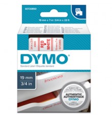 NASTRO DYMO TIPO D1 (19MMX7MT) ROSSO/BIANCO 458050