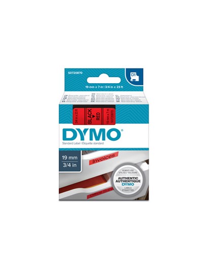 NASTRO DYMO TIPO D1 (19MMX7MT) NERO/ROSSO 458070